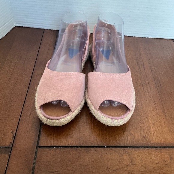 Verbenas Gaudi Pink Suede Peep Toe Espadrille Flats Made in Spain Womens  8.5 - Picture 2 of 8